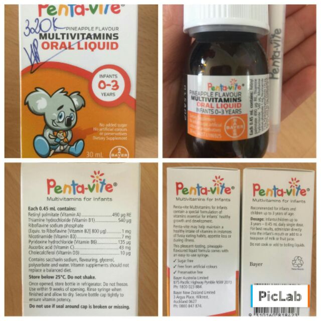 Vitamin tổng hợp cho bé từ 0-3 tuổi Pentavite - 30ml
