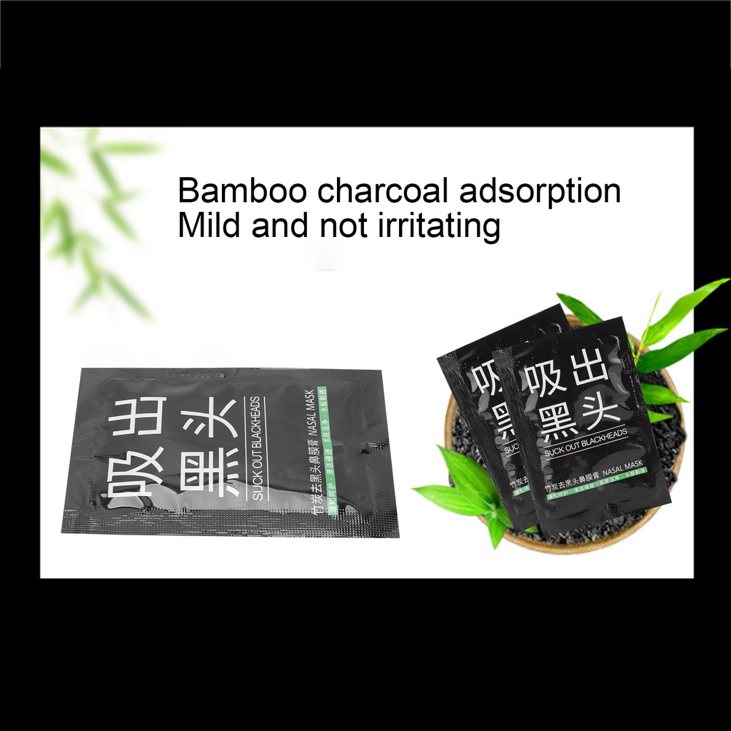 Neon074 Blackhead Removal Nose Mask Bamboo Charcoal Skin Cleansing Peel Off Care 6g Mặt nạ than tre