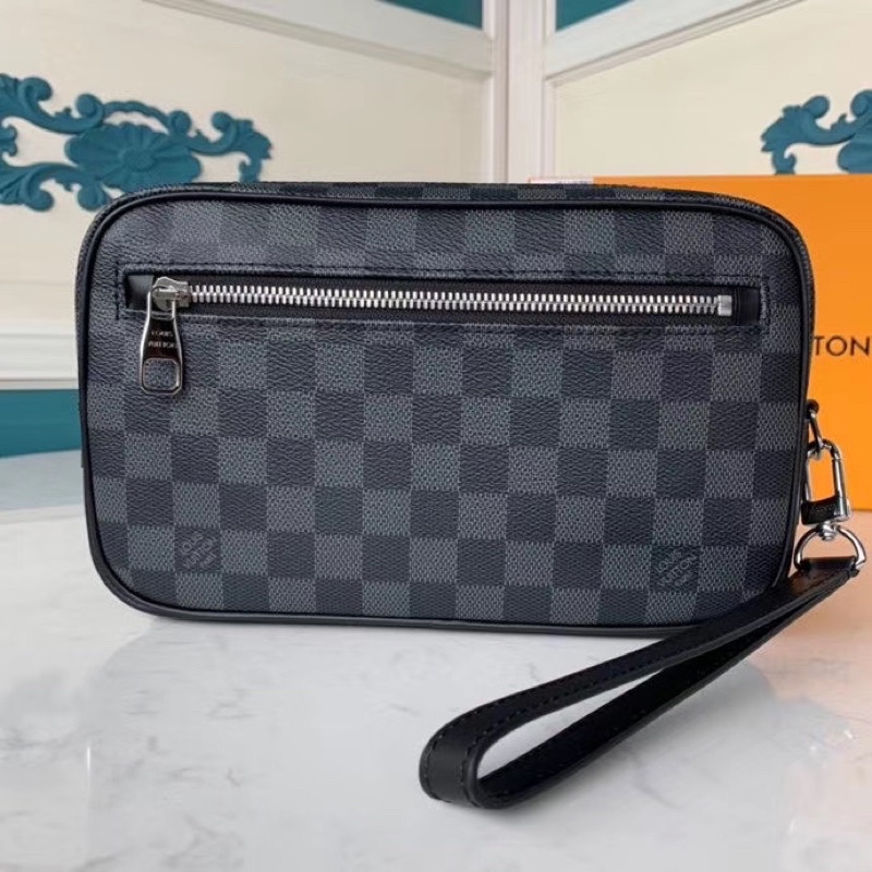 💥HÀNG 1:1💥Ví cầm tay L.V hộp vuông size 24x16_Ví clutch L.V. kẹo nách da thật nhập khẩu FULLBOX