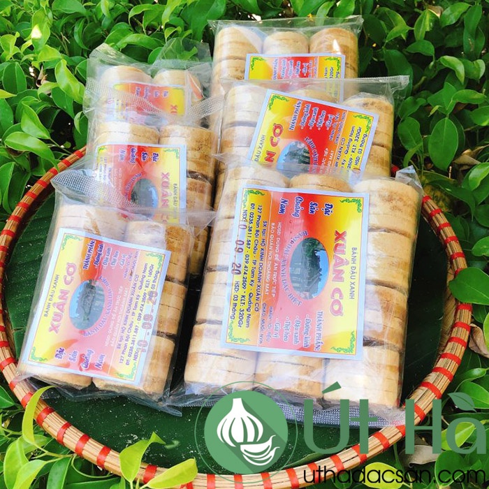 Bánh Đậu Xanh Nhân Thịt Xuân Cơ Bịch 350gr Đặc Sản Hội An Bánh Đậu Xanh Mặn Giòn Ngon - Út Hà Đặc Sản