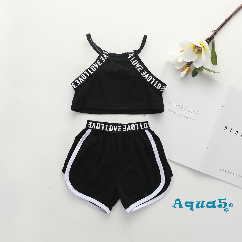 Set áo không tay + quần short dành cho bé gái