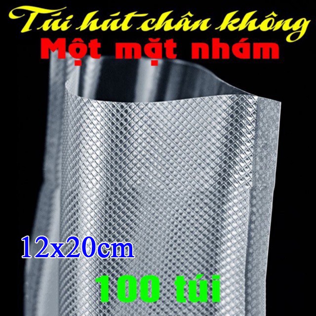 Túi Hút Chân Không Một Mặt Nhám Size 12x20cm (Set 100 Túi)