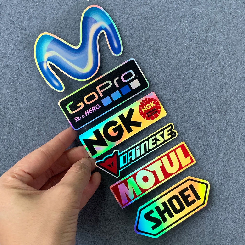 Miếng Dán Trang Trí Mũ Bảo Hiểm Hình Ngk Movistar Độc Đáo