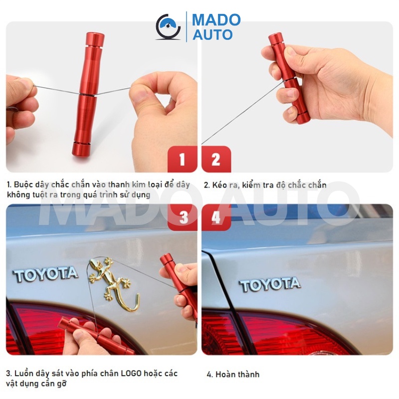 Dụng cụ tháo gỡ LOGO trên xe ô tô, tháo các móc gắn bằng băng dính hai mặt trên bề mặt kính MADO AUTO FP48