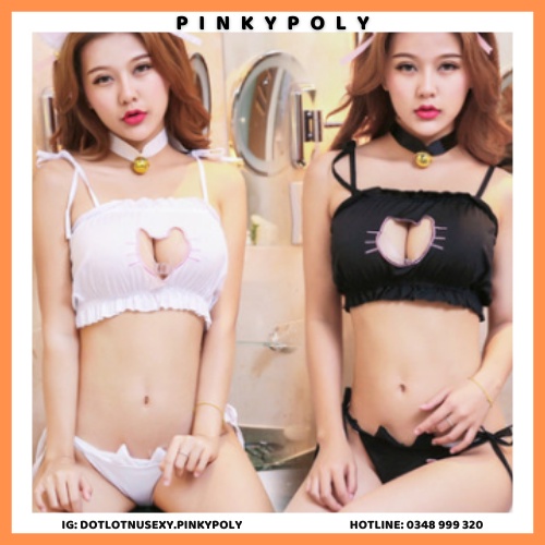Cosplay mèo cute sexy quyến rũ, set cosplay full phụ kiện PinkyPoly CP15