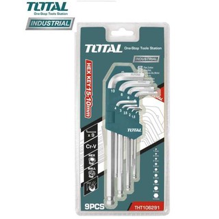 1.5-10mm Bộ lục giác đầu bi 9 chi tiết Total THT106291