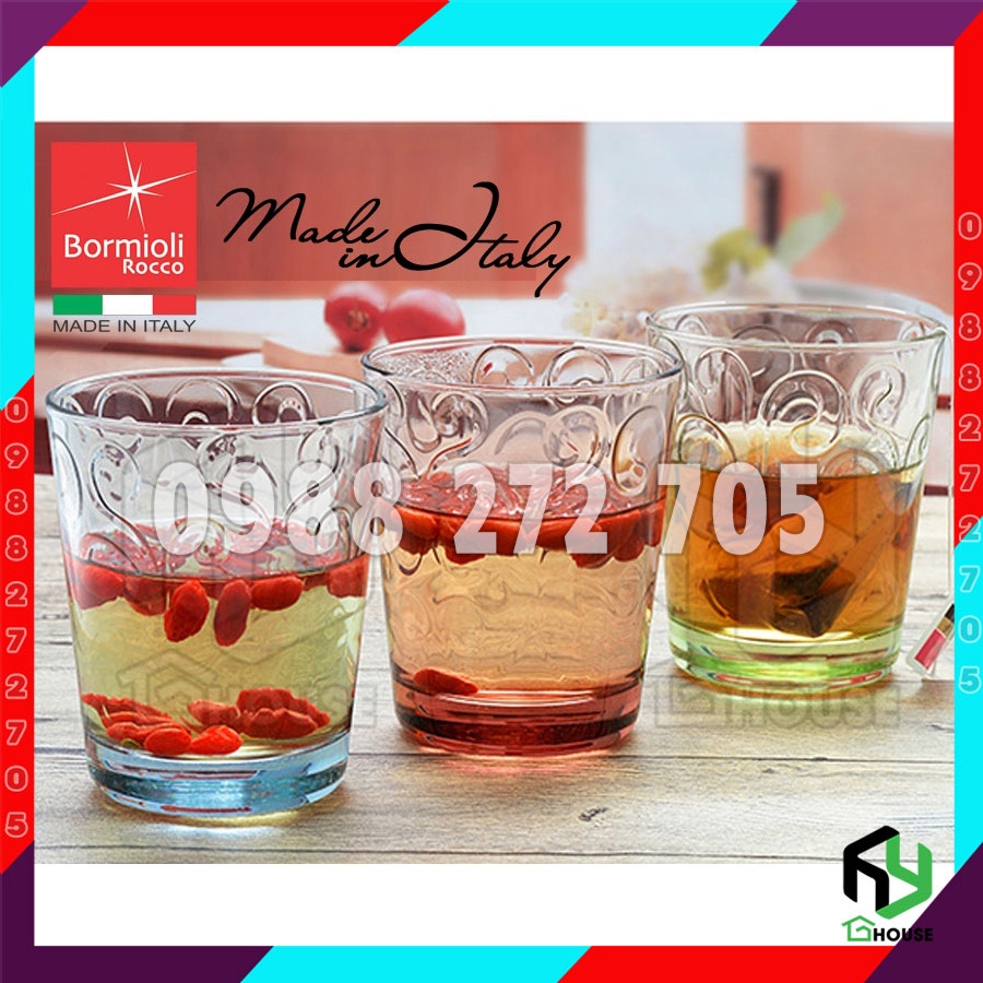 Ly uống nước dễ thương bằng thủy tinh Naos 295ml - màu hồng - Bormioli Rocco