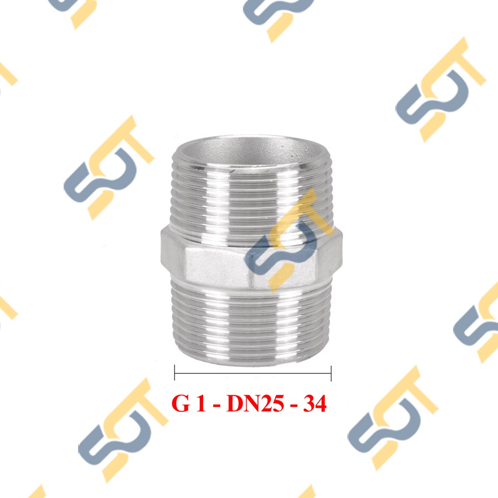 [KÉP REN 34 42 49 60] Hai đầu ren ngoài - Inox Sần (Inox pipe reducing hexagon nipple) - Man thu &amp; đều