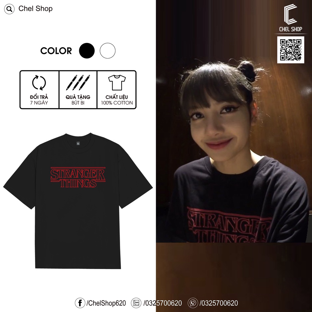 Áo thun unisex cao cấp 100% cotton Stranger Things Lisa Blackpink [VIDEO & ẢNH THẬT]