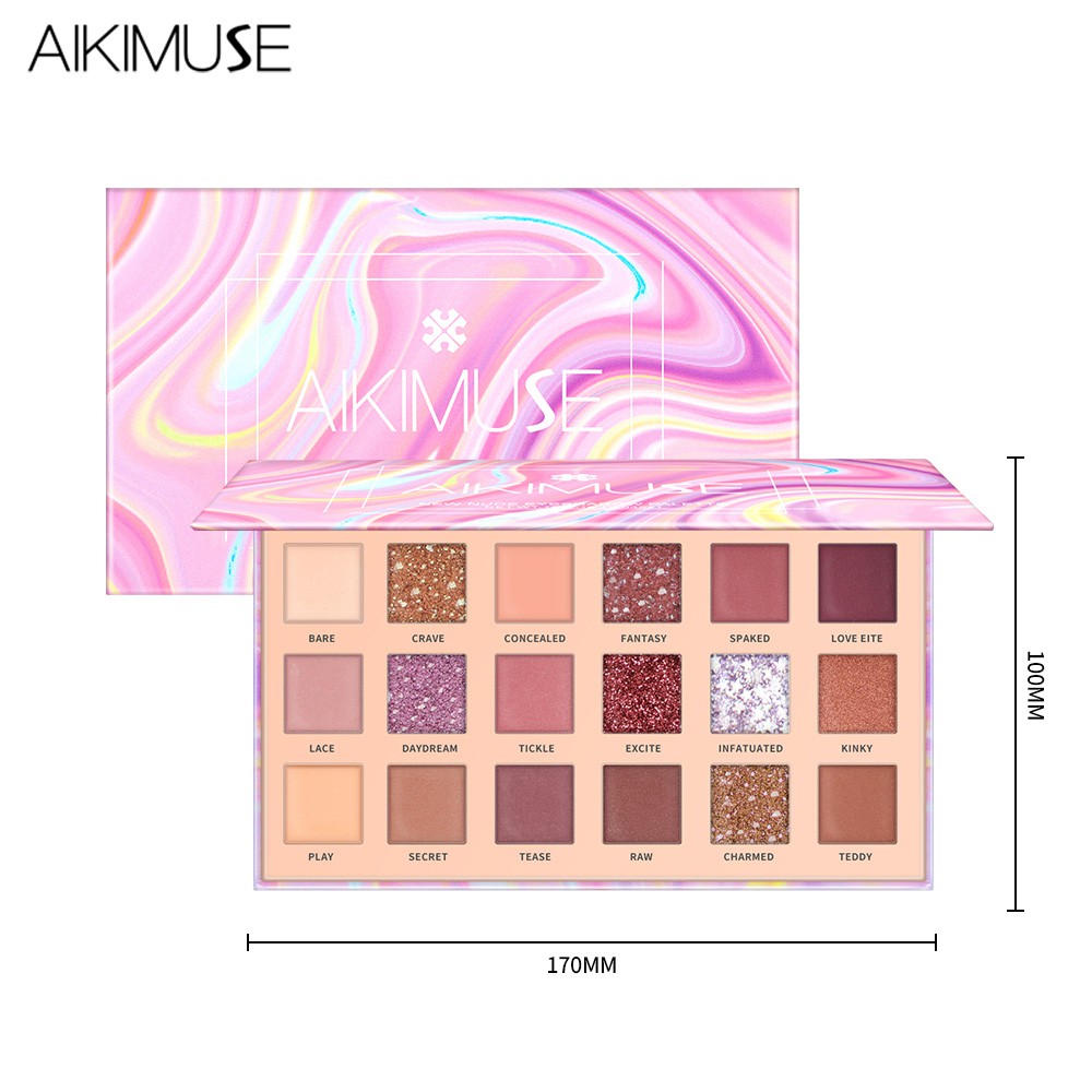 Bảng phấn mắt AIKIMUSE gồm 18 màu nude/nhũ/lì thời trang 180g | BigBuy360 - bigbuy360.vn