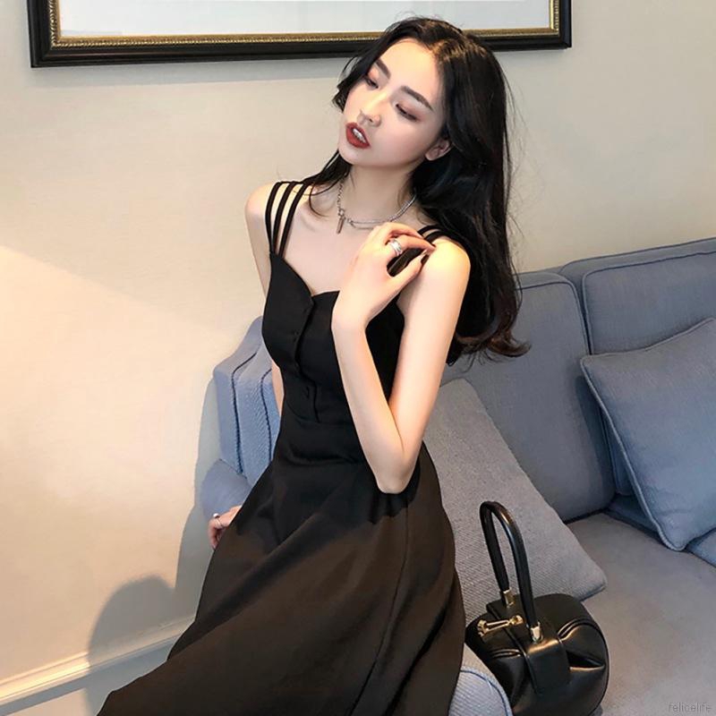 Đầm Nữ Trễ Vai Màu Trơn Thời Trang