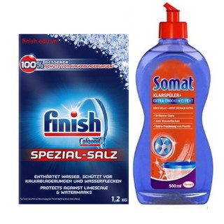 Combo muối rửa bát Finish 1,2kg + Nước làm bóng Somat 750ml ( NK Đức )