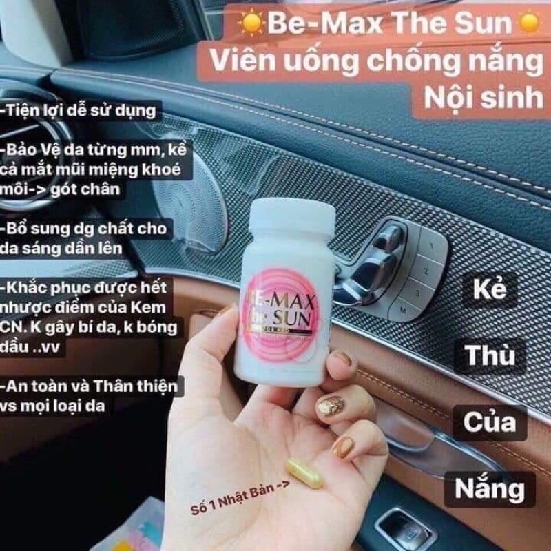 Viên uống chống nắng trắng da chống nám Bemax The Sun Nhật Bản Chính Hãng 30viên