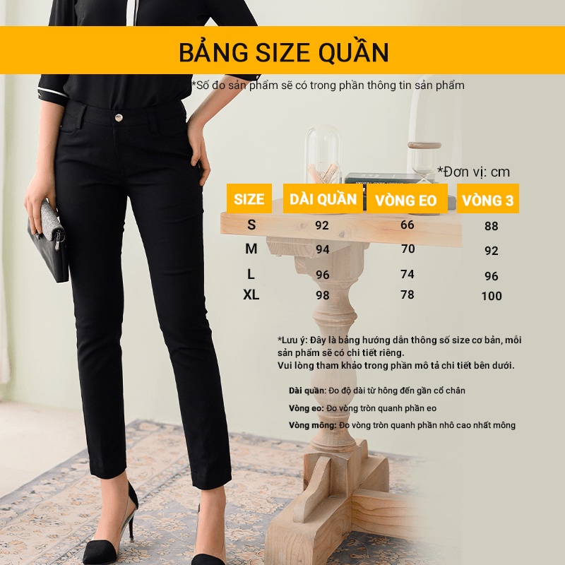 Quần Tây Âu Nữ Đẹp Mecia QD2108, Dáng Ống Côn, Lưng Cao Cho Dân Công Sở, Chất vải chun kaki co giãn tốt, thoáng mát
