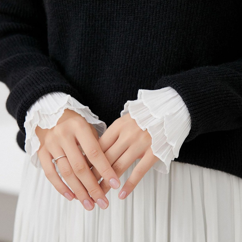 1 Cặp Áo Sweater Giả Viền Bèo Xinh Xắn Cho Bé Gái