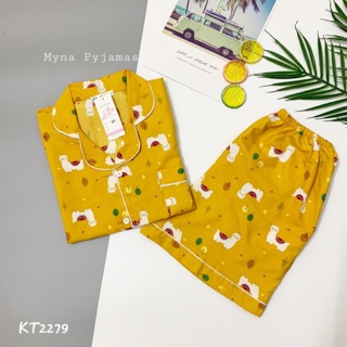 Myna Pyjamas - Bộ pijama kate thái Áo cộc quần đùi