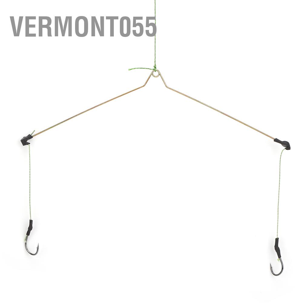 Vermont055 4PCS Fishing Bait Cage Lure Trap Basket Feeder Holder with Hooks Fish Tackle Accessories