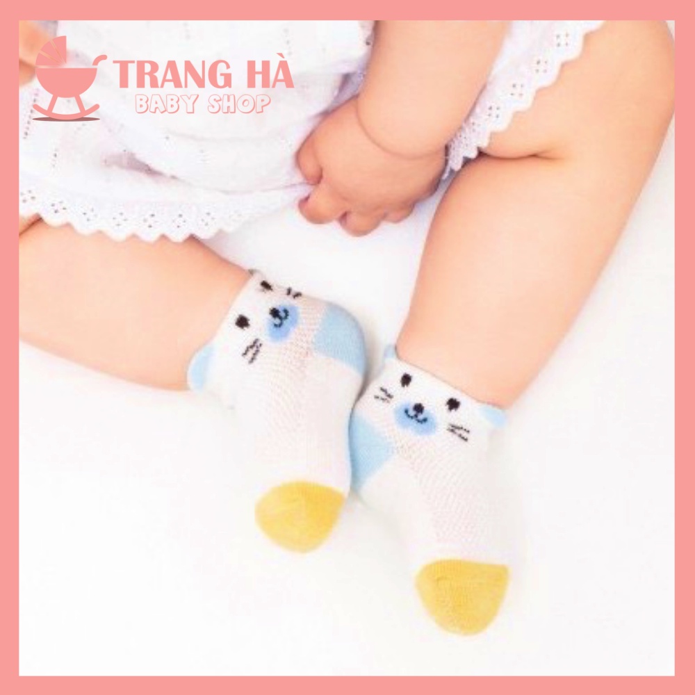 Set 5 Đôi Tất Thông Hơi Điều Hòa Cho Bé, Tất Lưới Kid's Socks Thoáng Khí Siêu Mềm Mại Cho Bé 0-12 Tháng