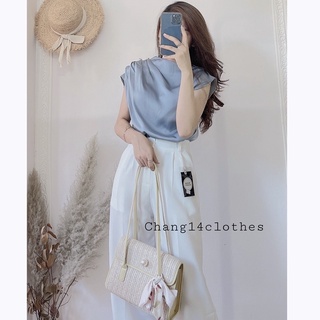 Áo sơ mi lụa cổ vạt chéo