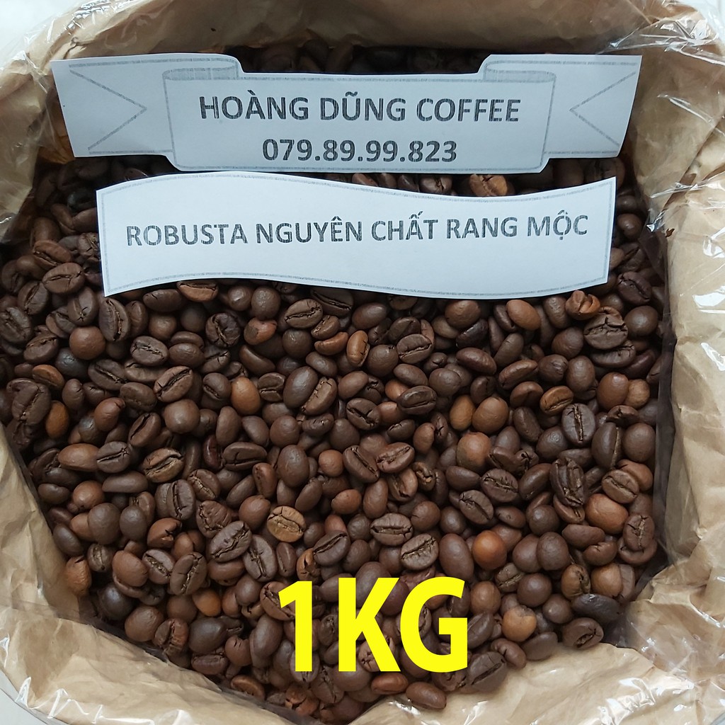 1KG CÀ PHÊ SỈ MỘC ROBUSTA RANG VỪA - CAFE NGUYÊN CHẤT RANG MỘC - HOÀNG DŨNG COFFEE
