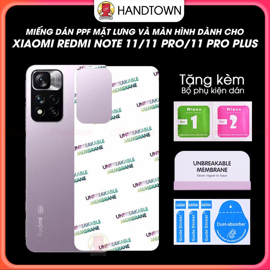 PPF Xiaomi Redmi Note 11 11Pro Pro + Plus 11T 5G Bảo Vệ Máy Chống Xước Chống Nước Chống Vân Tự Phục Hồi Handtown
