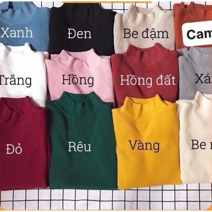 Áo len cổ 3 phân Áo len tăm cổ 3cm hàng Quảng Châu cao cấp giữ nhiệt