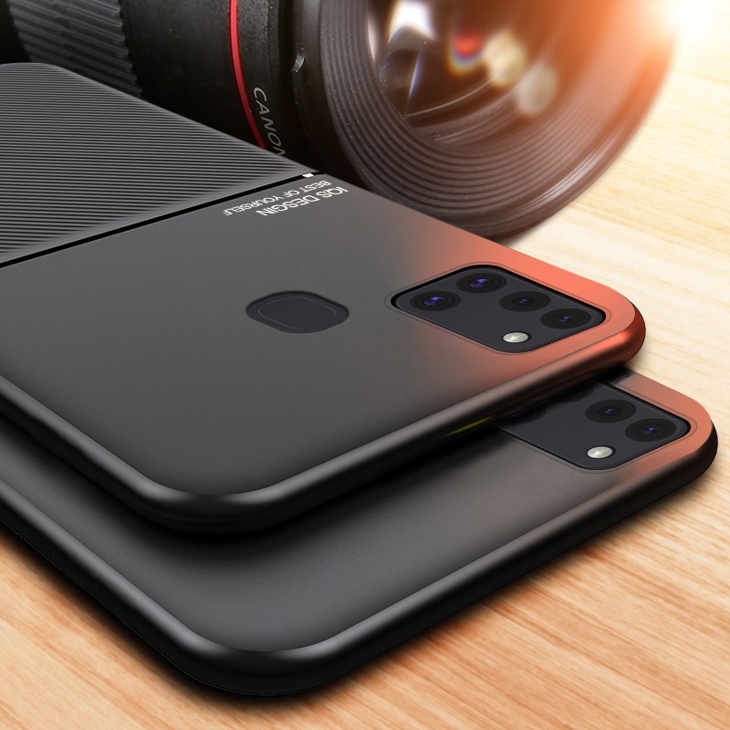 Ốp Điện Thoại TPU Phối Da Mềm Nhám Hít Nam Châm Chống Sốc Thời Trang Cho Samsung Galaxy A21s M31 A11 M11