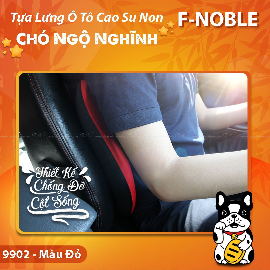 Tựa Lưng Ô Tô Cao Su Non Hình Chó Ngộ Nghĩnh CIND F-Noble 9902 Màu Đỏ - Nhập Khẩu Chính Hãng