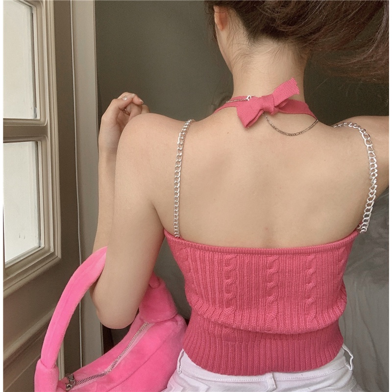 Áo Len Hai Dây Thêu Hình Trái Tim Phong Cách Mỹ Ngọt Ngào Thời Trang Mùa Hè Cho Nữ