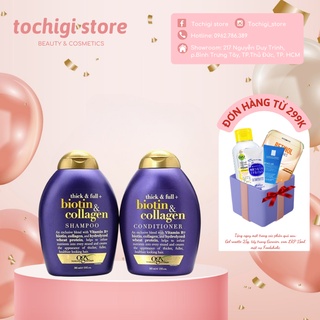 Cặp Dầu Gội Xả Biotin & Collagen OGX Thick & Full Nuôi Dưỡng và Kích Thích Mọc Tóc