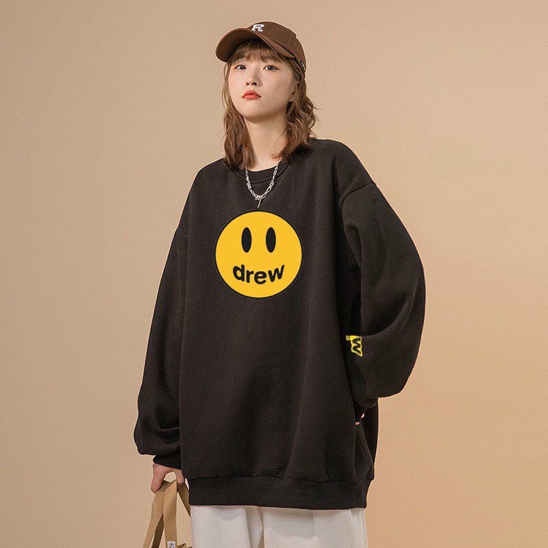 Áo sweater tay dài nam nữ Unisex họa tiết mặt cười Drew chất vải dày dặn mềm mịn siêu hot hit giá rẻ chất lượng