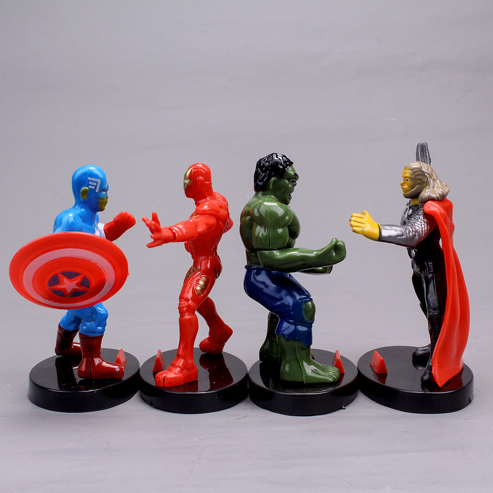 MARVEL Set 4 Mô Hình Nhân Vật Siêu Anh Hùng Trang Trí Bánh 10cm