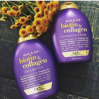 Set Dầu Gội + Xả Biotin Tím, Biotin & Collagen OGX 385ml