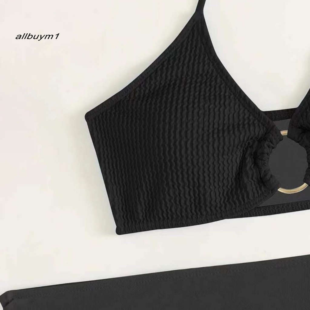 Bộ Bikini Cột Dây Cổ Yếm Dáng Ôm Thời Trang Mùa Hè Quyến Rũ Cho Nữ