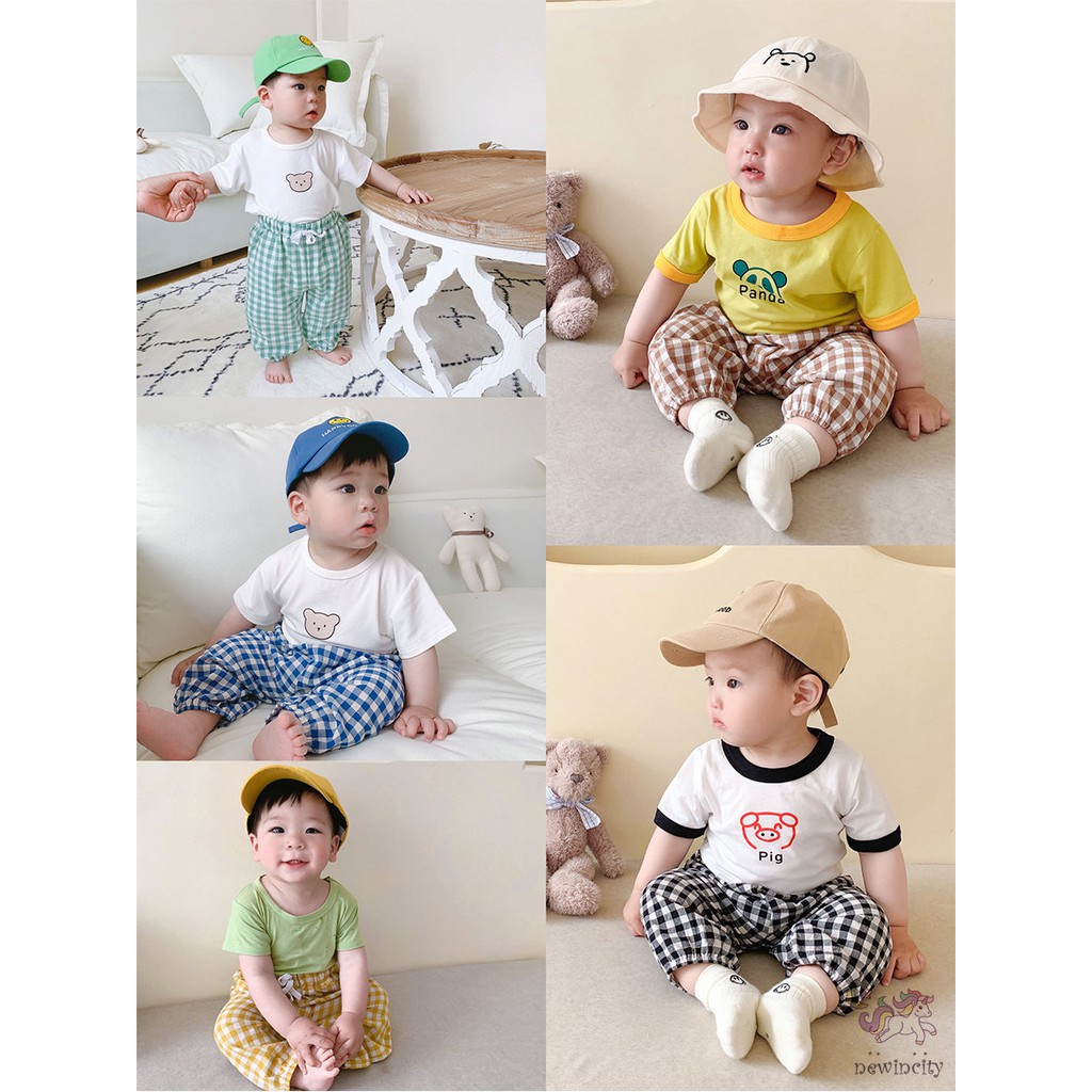 Quần dài chống muỗi họa tiết sọc caro phong cách Hàn Quốc cho bé