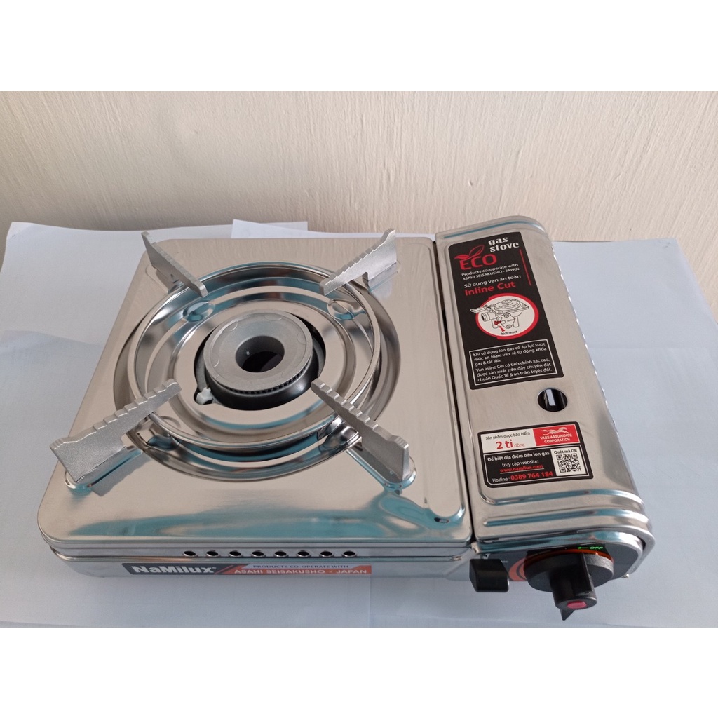 Bếp gas Inox Mini NaMilux ECO PL1911AS Van An Toàn 2 Cấp Chống Cháy Nổ