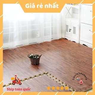 Combo 6 tấm thảm xốp ghép trải sàn - lót sàn nhà màu vân gỗ 60x60cm loại 1