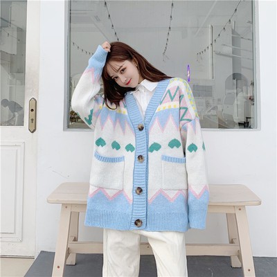 Hàng Sẵn_ Áo khoác len nữ thu đông sắc màu ulzzang