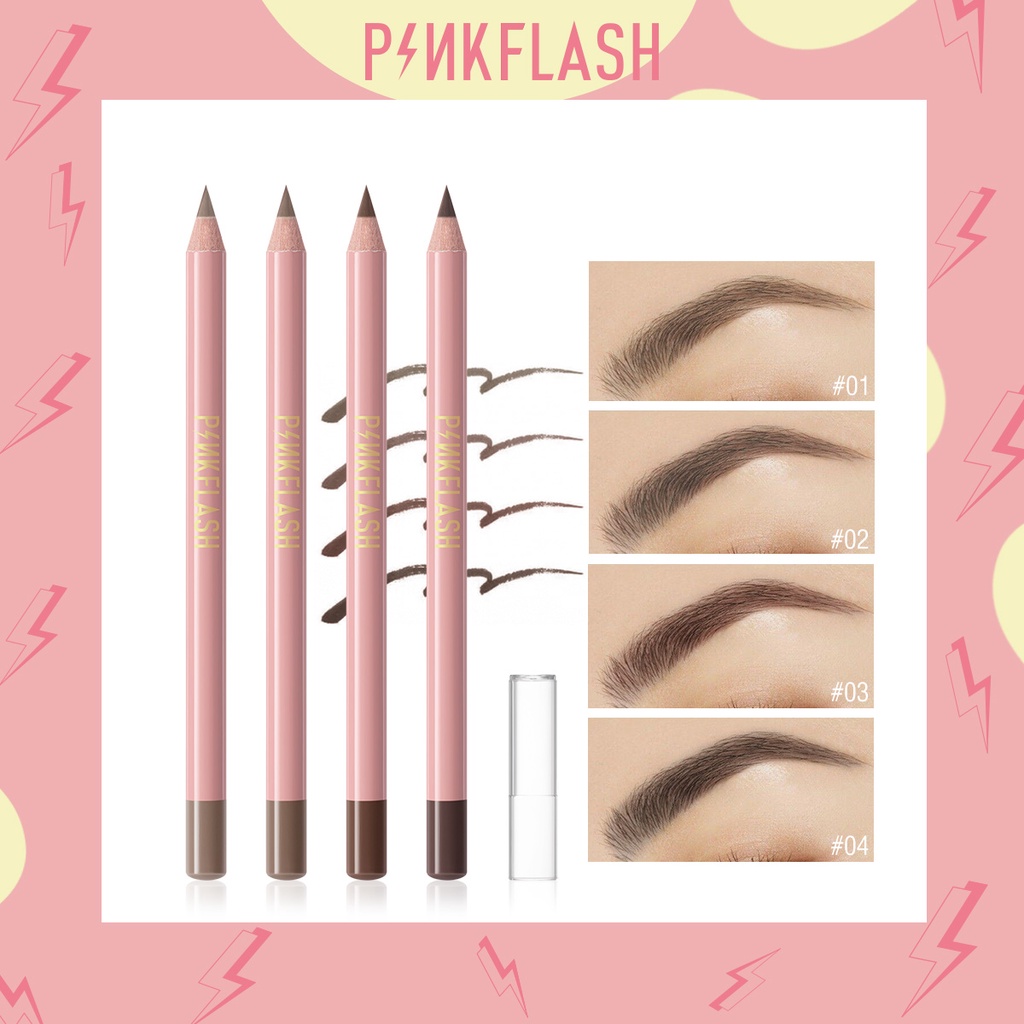 Bút chì kẻ lông mày PINKFLASH mềm mại bền màu lâu trôi chống thấm nước trang điểm chuyên nghiệp