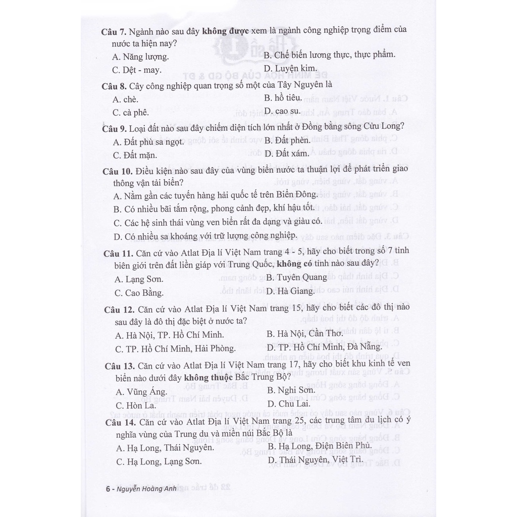 Sách - 22 Đề Thi Trắc Nghiệm Môn Địa Lí + Tặng Phiếu Trắc Nghiệm 40 Câu - HA