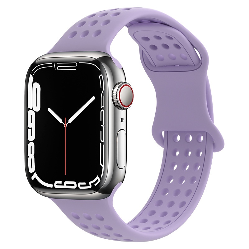 Dây Đeo Silicone Thoáng Khí Cho Đồng Hồ Thông Minh Apple Watch 45mm 41mm 44mm 40mm 42mm 38mm iWatch 7 se 5 4 3 2