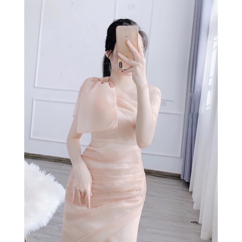 ĐẦM BODY VOAN KIẾNG PHỐI NƠ DỰ TIỆC SANG CHẢNH CỰC HOT PU THỜI TRANG HHP