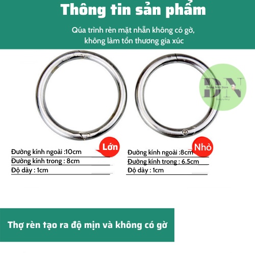 Vòng xỏ mũi bò inox 304 mặt trơn nhẵn 2 kích cỡ