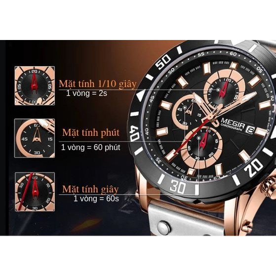 Đồng Hồ Nam Megir KT2081 Chính Hãng 2019 NEW Bảo Hành 12 Tháng Top Brand Luxury Hàng Nhập HongKong - Cửa hàng Reward I | BigBuy360 - bigbuy360.vn