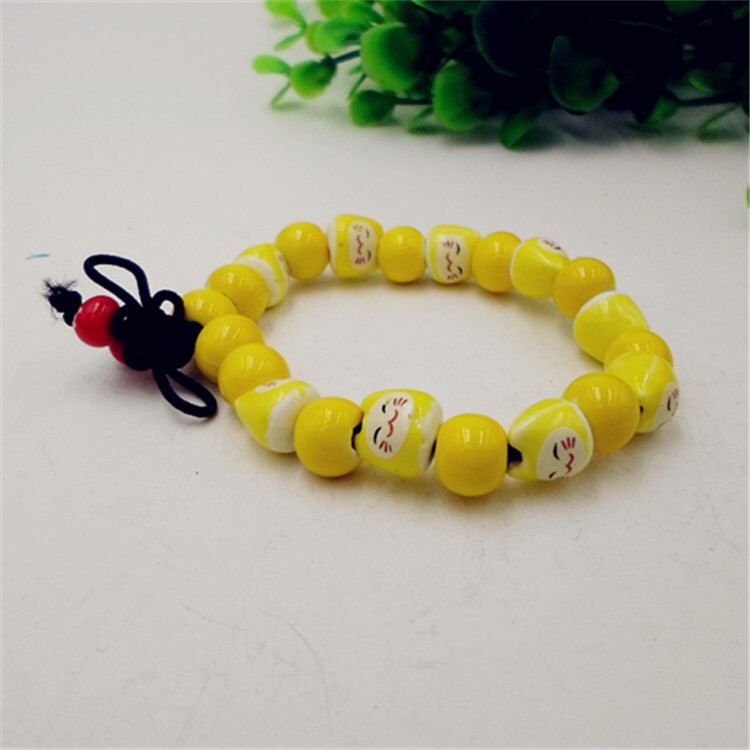 Vòng tay thủ công gốm sứ mèo may mắn Maneki-neko tinh xảo thắt đồng tâm kết