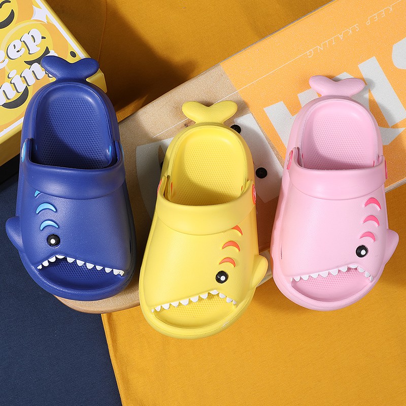 Cute shark-shaped children's slippers   Ready Stock Baby Sandals Non-slip Comfortable Cute Child Shoes Fashion Cartoon kids Slipper Lightweight Baby Shoes