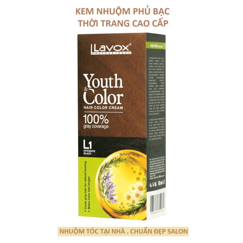 Nhuộm tóc bạc cao cấp Youth&Color Lavox-6 Màu nhuộm