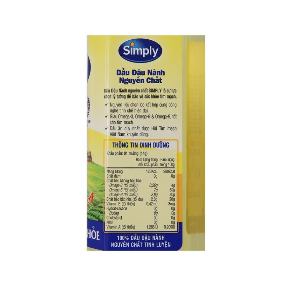 Dầu ăn Simply đậu nành 1L