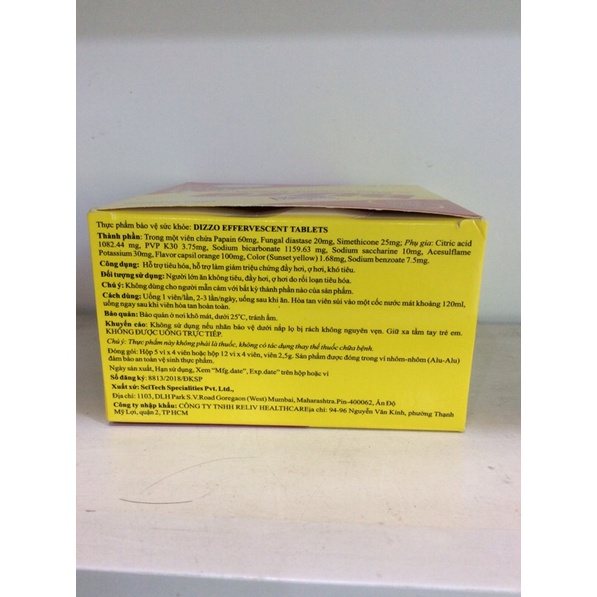 Viên sủi Dizzo giúp tiêu hoá 1 viên
