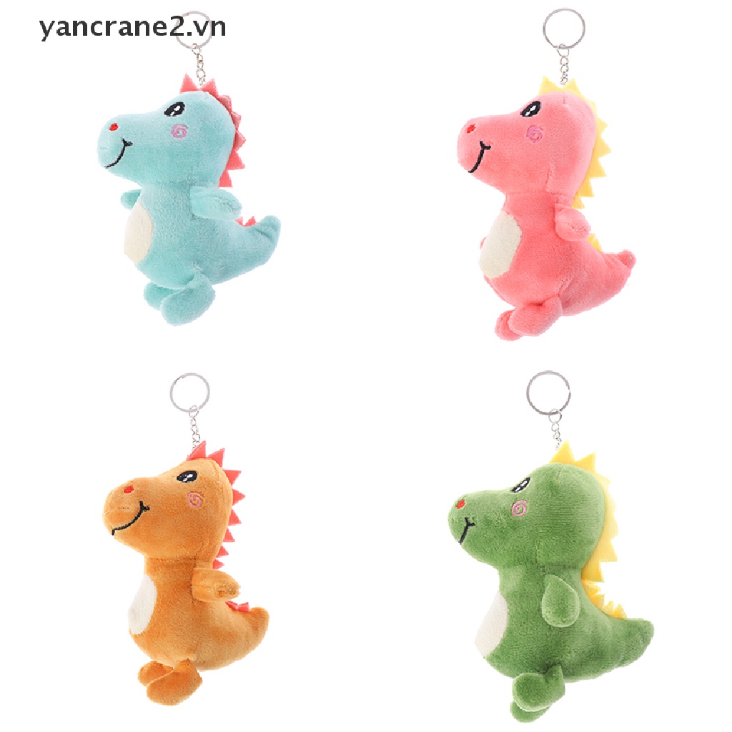 Búp bê nhồi bông hình khủng long mềm mại đáng yêu kích thước 12cm có móc khóa nhiều màu tùy chọn